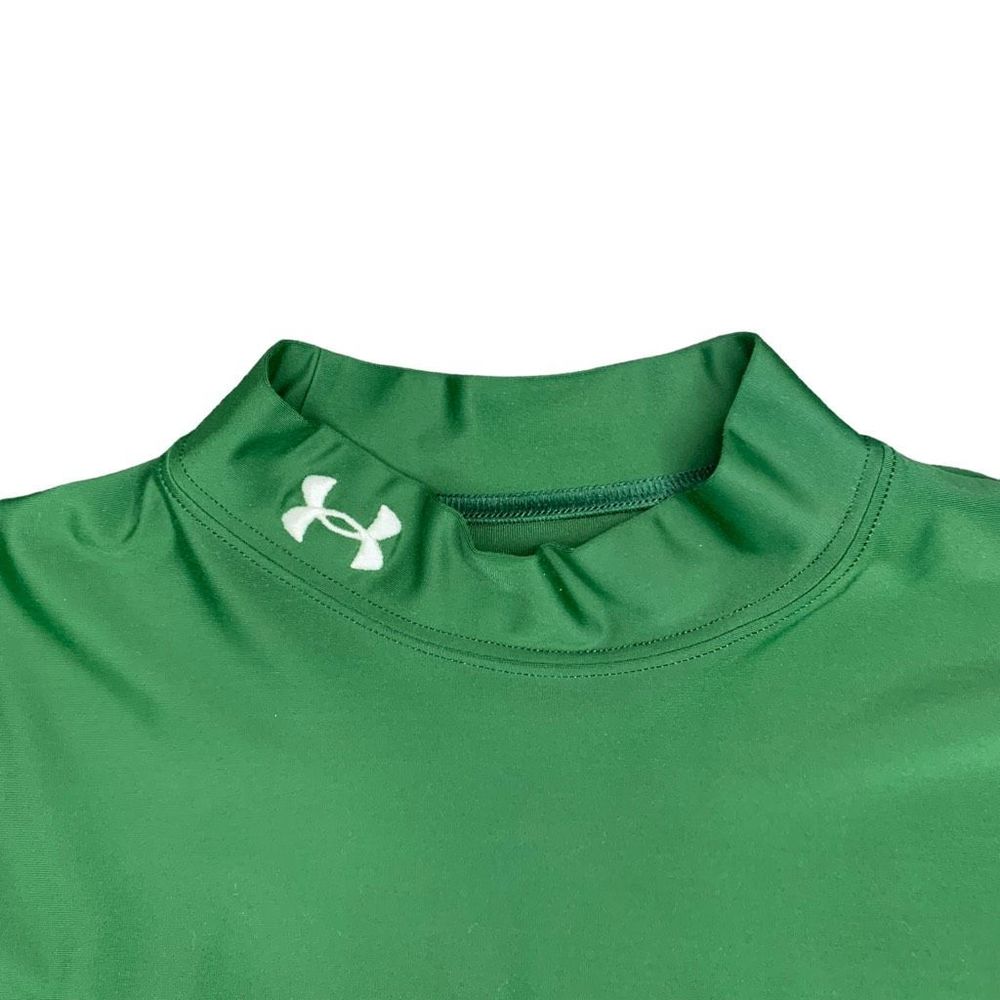Under Armour Mock Neck Long Sleeve Compression Shirt Men's Size Large Green - Picture 2 of 6